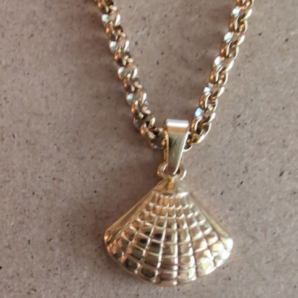 Gold Seashell Stainless Steel Necklace